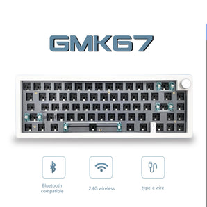 Customizable Wireless RGB Mechanical Keyboard Kit: Hot-swappable Bluetooth Typing Solution  computerlum.com   