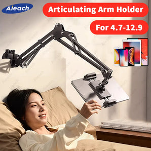 Bed Tablet and Phone Holder: Adjustable Aluminum Arm Stand for 360° Rotation  computerlum.com   