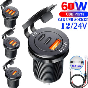Car Charger: Dual Port Fast Charge USB Socket for Vehicles  computerlum.com   