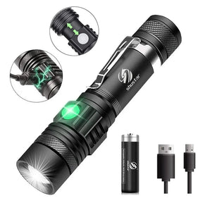 High Power LED Flashlight: Zoomable Torch with Waterproof Design & USB Charging  computerlum.com   