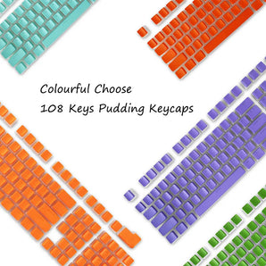 Enhanced Gaming Pudding Keycaps: Dual-Color Backlit Set - Stylish & Durable  computerlum.com   