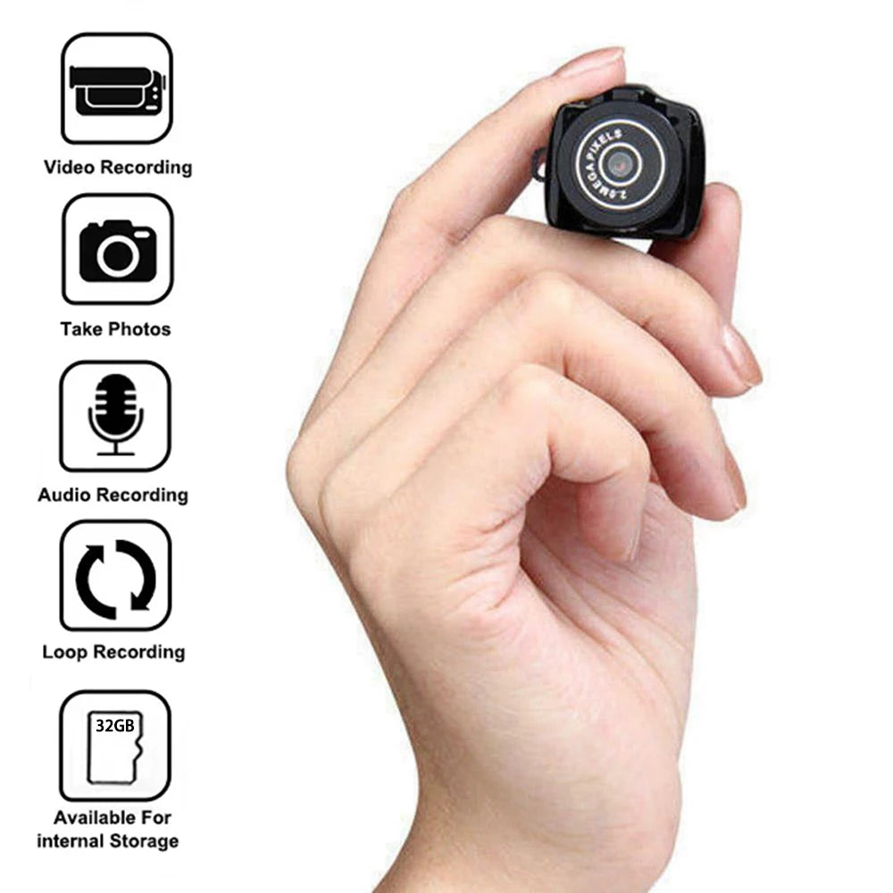 Tiny Mini Camera Portable Video Audio Recorder Webcam Safety Micro Camcorder Small DV DVR Security Secret Nanny Sport Micro Cam: HD Lens Mini Camcorder  computerlum.com   