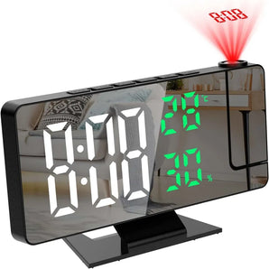 180° Arm Projection LED Alarm Clock: Temperature & Humidity Display  computerlum.com   
