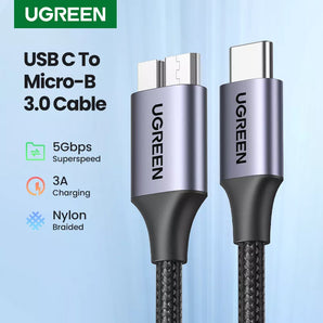 USB C to Micro B Cable: High-Speed Sync for Macbook & Hard Drives  computerlum.com   