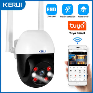 KERUI Wireless PTZ CCTV Camera: Enhanced Clarity, Outdoor Security.  computerlum.com 3MP NO SD Card EU plug CHINA