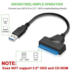 SATA to USB Adapter: High-Speed Cable for External HDD SSD  computerlum.com   