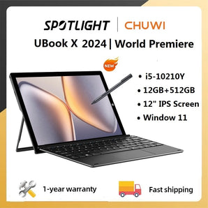 CHUWI UBook X Tablet 2024 2 In 1 Tablet PC 12GB 512GB i5-10210Y 12" 2K IPS Screen Windows 11 2.4G/5G Wifi With Keyboard Stylus  ComputerLum.com   