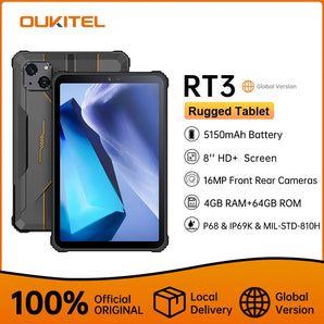 Oukitel RT3 Mini Rugged 8 Inch Tablet HD+ Android 12 with 5150mAh 4GB+64GB 16MP Camera Pad  ComputerLum.com   