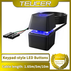 TEUCER LED Lights Computer Power Switch with Mechanical Button  computerlum.com   