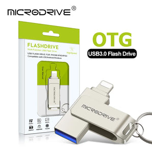 3.0 Flash Drive for iPhone: Fast Data Transfer with Dual Interface  computerlum.com Silver 64GB 