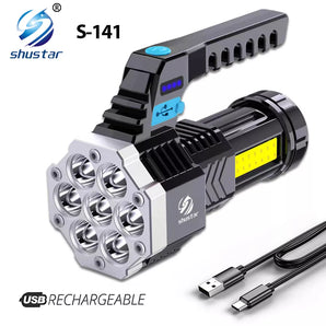 SHUSTAR S-141 LED Flashlight: Powerful Rechargeable Torch  computerlum.com   