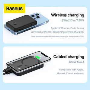 Baseus Magnetic Wireless Charger Power Bank: Slim & Powerful Charging Companion  computerlum.com   