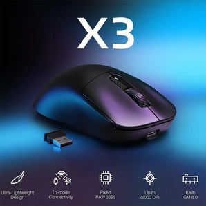 X3 Wireless Gaming Mouse: Ultra-Light Bluetooth 26K DPI Sensor for Gamers  computerlum.com   