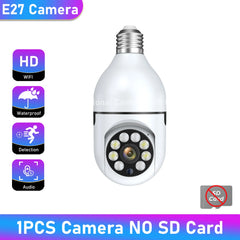 Night Vision Wifi Camera Bulb: Full Color Human Tracking & Zoom